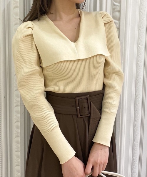 「SNIDEL」 長袖ニット FREE ホワイト レディース_画像6