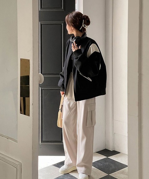 「SONA」 カーゴパンツ FREE ブラック レディース_画像3