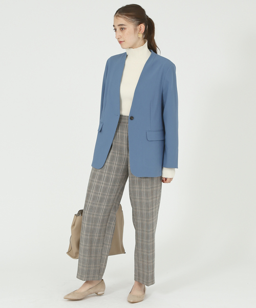 「abahouse mavie」 ノーカラージャケット 36 ブラック レディース_画像3