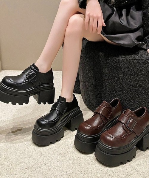 ローファー 軽量厚底 メタルバックル レディース : ZOZOTOWN Yahoo!店