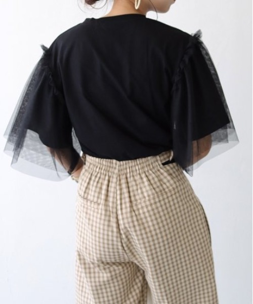 「PREFERIR」 「vingtrois」半袖カットソー MEDIUM ブラック レディース_画像6