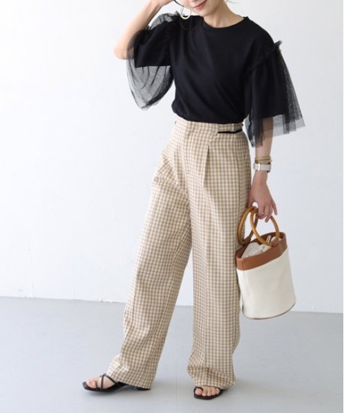 「PREFERIR」 「vingtrois」半袖カットソー MEDIUM ブラック レディース_画像8