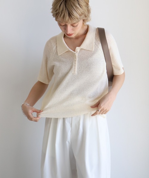 「select MOCA」 半袖ポロシャツ FREE ブラック レディース_画像5