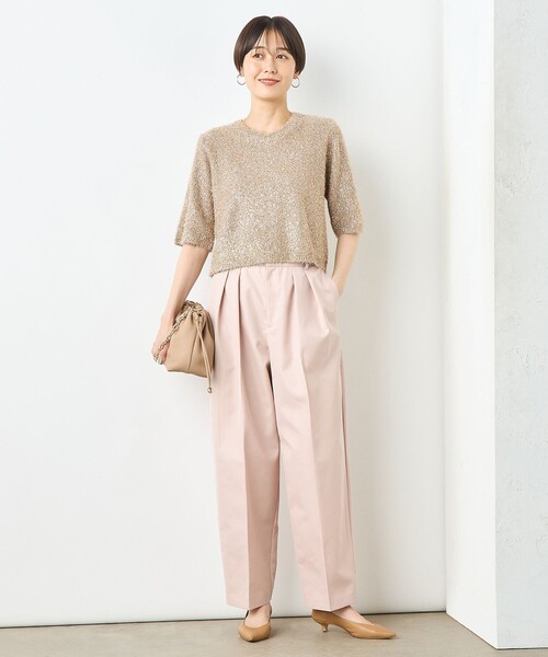 「NOLLEY'S Sophi」 7分袖ニット 38 キャメル レディース_画像2