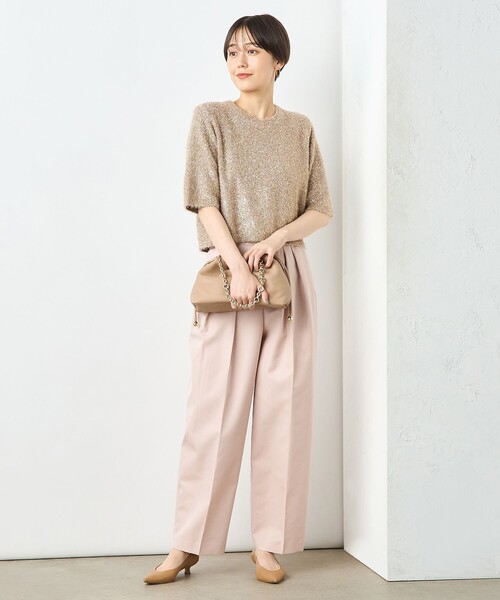 「NOLLEY'S Sophi」 7分袖ニット 38 キャメル レディース_画像3