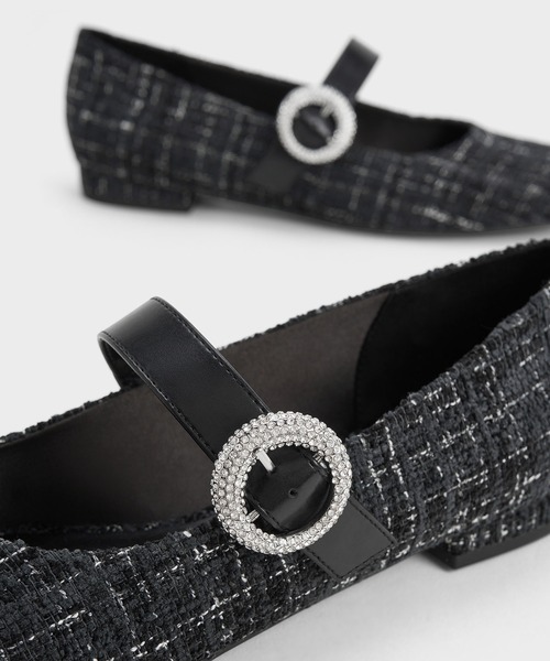 「CHARLES & KEITH」 フラットパンプス 25cm ブラック レディース_画像3