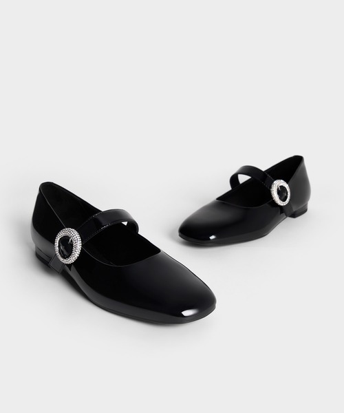 「CHARLES & KEITH」 フラットパンプス 25cm ブラック レディース_画像7