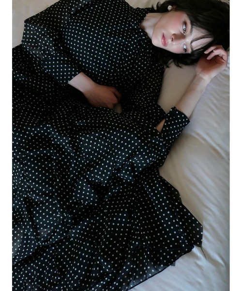 AMOMMA（アモマ） ワンピース ADELE DOT CIFFON TIE DRESS : ZOZOTOWN