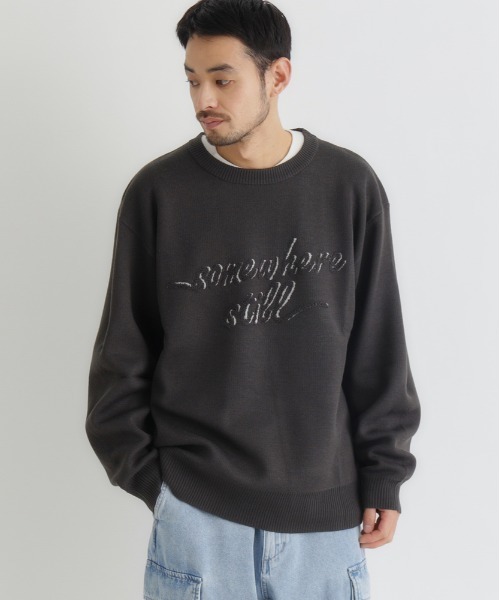 BACK NUMBER セーター ニット 「BACK NUMBER」アクリルロゴクルー