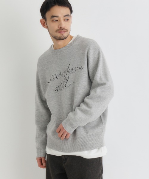 BACK NUMBER セーター ニット 「BACK NUMBER」アクリルロゴクルー BACK NUMBER セーター ニット 「BACK NUMBER」アクリルロゴクルー