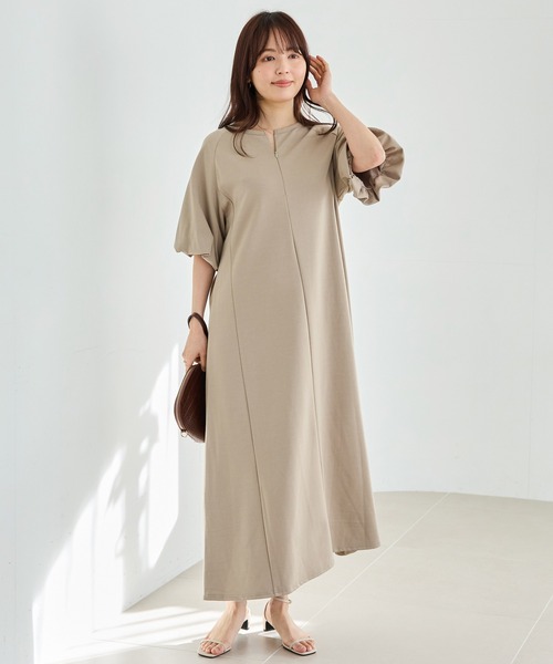 再再再値下げ新品 アンパスィ　ワンピースL　 ベージュ定価24200円 LAVEANGE（ラビアンジェ） ワンピース 夏 半袖 「好機能シリーズ」接触