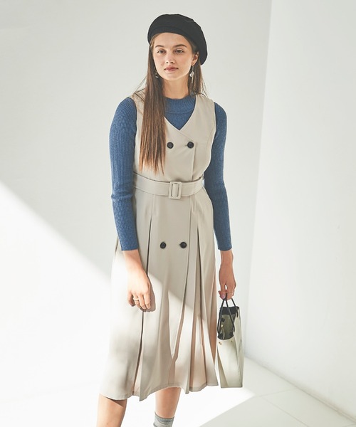 「Cheek」 トレンチコート SMALL ネイビー レディース_画像3