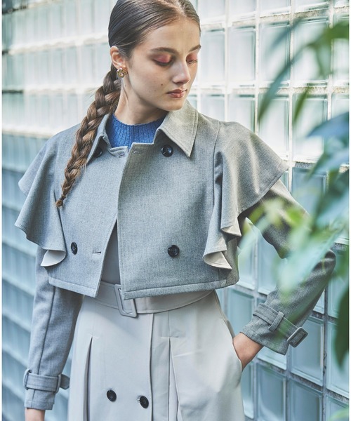 「Cheek」 トレンチコート SMALL ネイビー レディース_画像6
