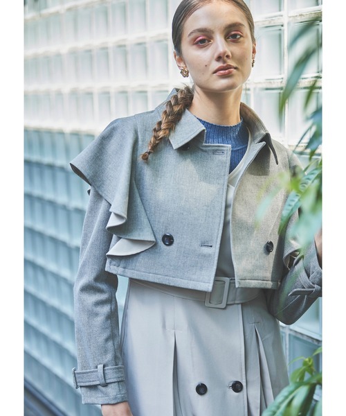 「Cheek」 トレンチコート SMALL ネイビー レディース_画像7