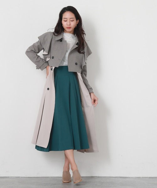 「Cheek」 トレンチコート SMALL ネイビー レディース_画像9