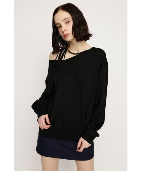 SLY（スライ） ニット セーター 「新色追加」ASYMMETRY NECK LOOSE 