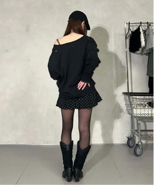 lig. リグドット　cloud skirt スカート　ブラック　ミニスカート sedacle girl（セダクルガール） スカート ドットプリーツミニスカート
