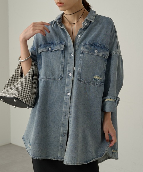 Loungedress（ラウンジドレス） 長袖シャツ FREE ネイビー レディース