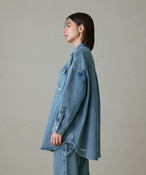 LOUNGEDRESS ラウンジドレス デニムシャツ Loungedress（ラウンジドレス） 長袖シャツ FREE ネイビー レディース