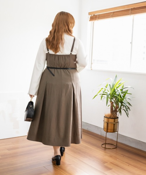「CLETTE」 キャミソールワンピース LL ブラウン レディース_画像4