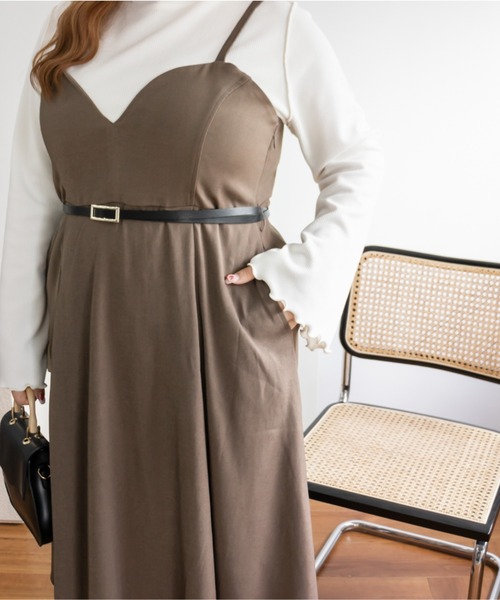 「CLETTE」 キャミソールワンピース LL ブラウン レディース_画像6