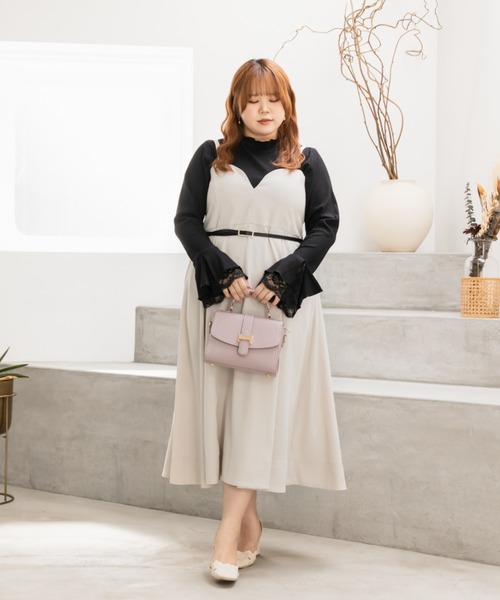 「CLETTE」 キャミソールワンピース LL ブラウン レディース_画像8
