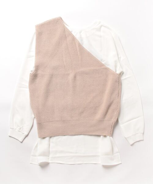 「REAL CUBE」 ニットベスト M ブラウン レディース_画像2