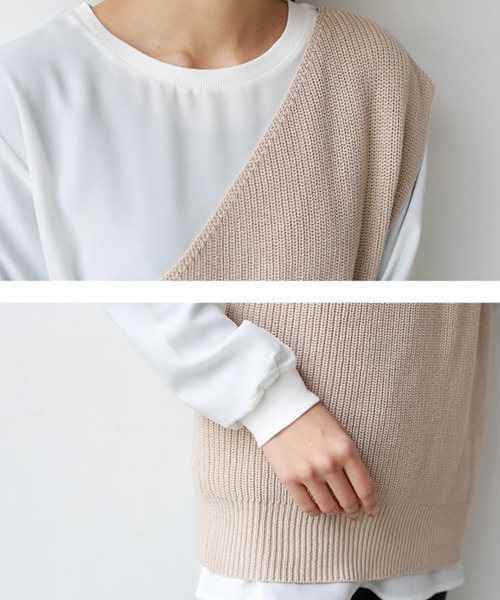 「REAL CUBE」 ニットベスト M ブラウン レディース_画像9