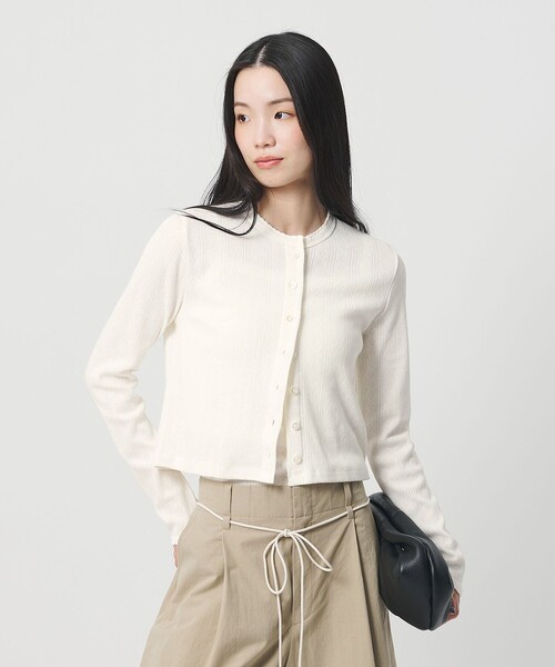 BEAUTY＆YOUTH UNITED ARROWS カーディガン コットン パターンメッシュ