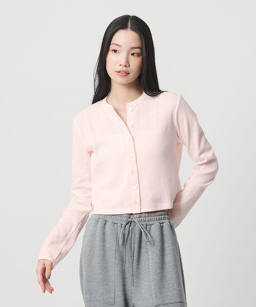 BEAUTY&YOUTH コットン パターンメッシュ カーディガン BEAUTY＆YOUTH UNITED ARROWS カーディガン コットン パターンメッシュ