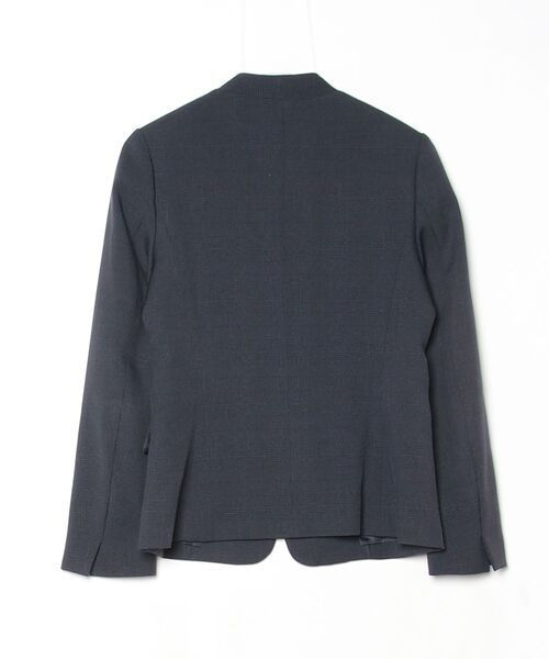 「INED CLARO」 ノーカラージャケット 7号 ネイビー レディース_画像2