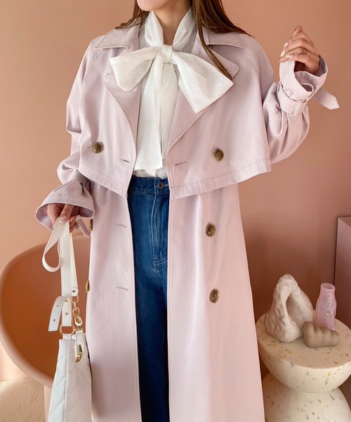 「one after another NICE CLAUP」 トレンチコート LARGE ベージュ レディース_画像4