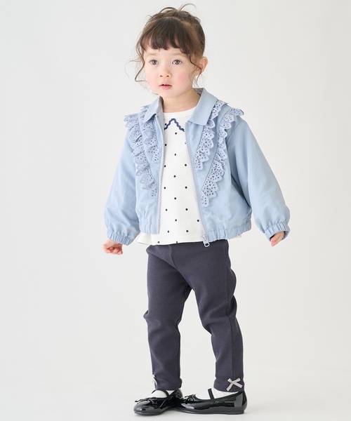 petit main ブルゾン アウター レースフリルブルゾン キッズ 子供服