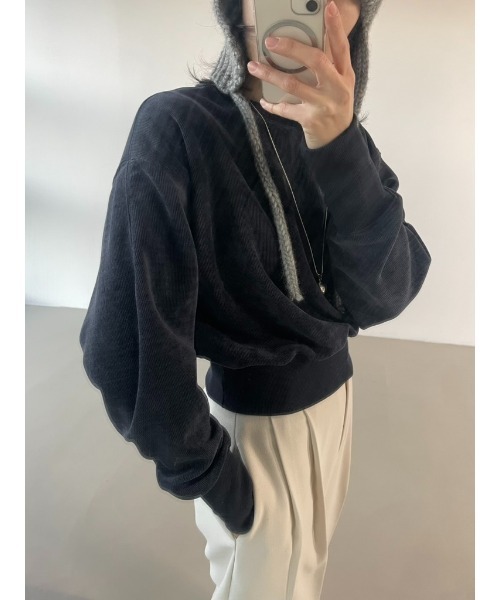 「Didot.showroom」 スウェットカットソー FREE ブラック レディース_画像5