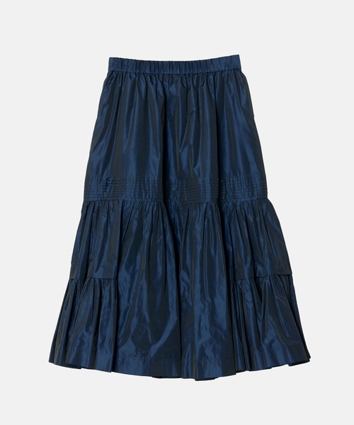 スカート Lucila Safdie apple skirt navy LE CIEL BLEU（ルシェルブルー） スカート タフタギャザーミディ
