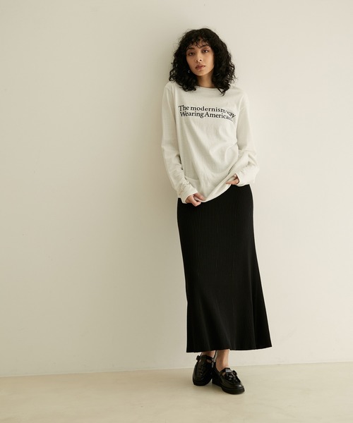 「SALON adam et rope'」 ニットスカート FREE カーキ レディース_画像9