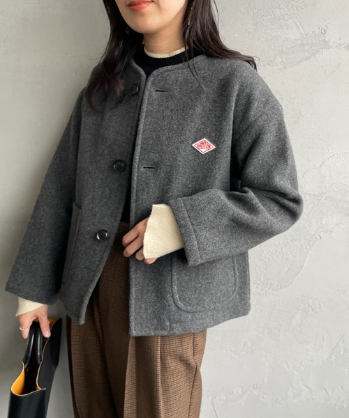 DANTON ノーカラージャケット　36 Danton（ダントン） ノーカラージャケット 36 グレー レディース