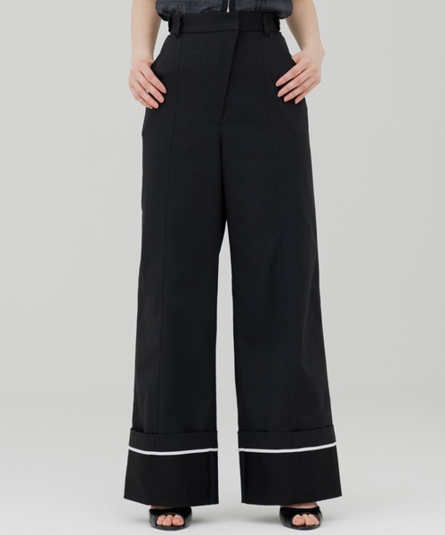 チノパン waist design wide chino pants（ウエストデザインワイド