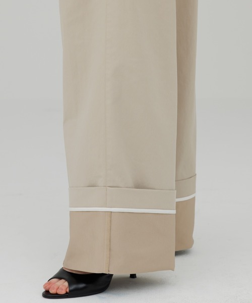 チノパン waist design wide chino pants（ウエストデザインワイド