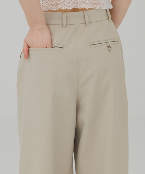 チノパン waist design wide chino pants（ウエストデザインワイド