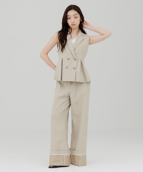 SENEE ウエストデザインワイドチノパンツ チノパン waist design wide chino pants（ウエストデザインワイド