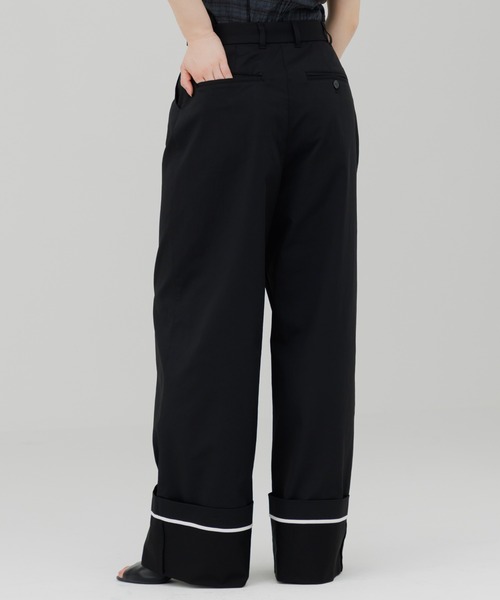 チノパン waist design wide chino pants（ウエストデザインワイド