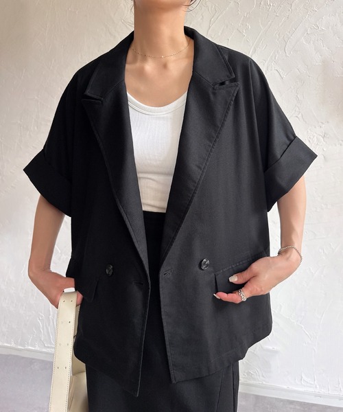JUNOAH（ジュノア） セットアップ リネン混バックスリットジャケット