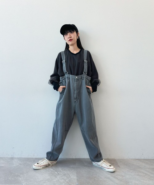 niko and…（ニコアンド） オーバーオール LARGE グレー レディース