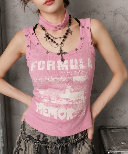 FR2 ノースリーブタンクトップ 黒/ピンク PUMA（プーマ） タンクトップ ノースリーブ ROSE RELAXED MESH TOP