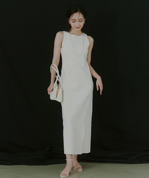 「anuans」 ノースリーブワンピース MEDIUM ネイビー レディース_画像3