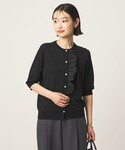 カーディガン フリル ショートスリーブ ニット...の詳細画像1