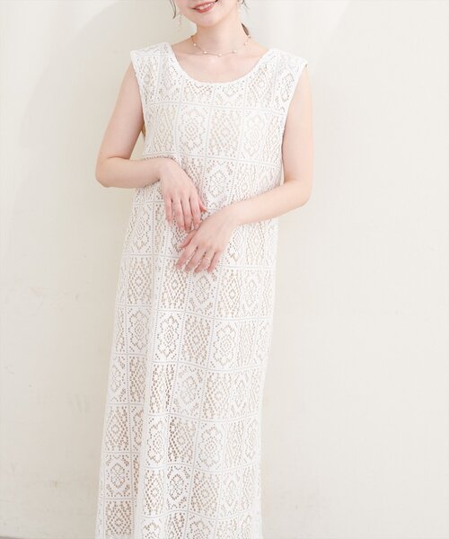natural couture ワンピース 「Erikoコラボ」前後2WAYレース