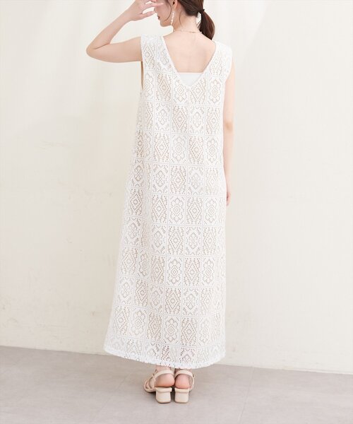 natural couture ワンピース 「Erikoコラボ」前後2WAYレース