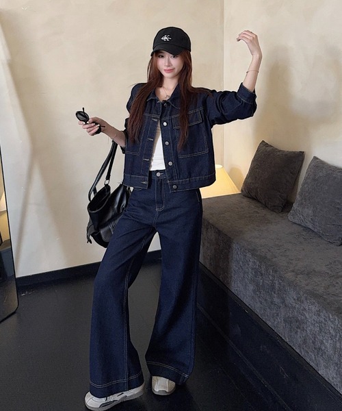 Aelina セットアップ デニムセットアップ レディース : ZOZOTOWN Yahoo